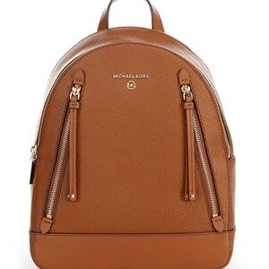 New Michael Kors Brooklyn Medium Backpack Leather in Luggage